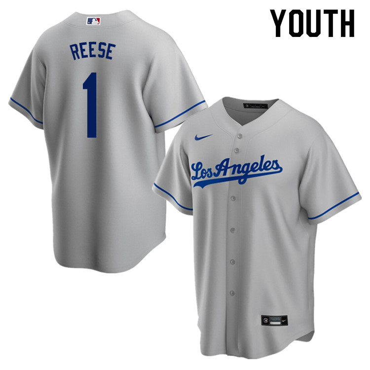 Nike Youth #1 Pee Wee Reese Los Angeles Dodgers Baseball Jerseys Sale-Gray